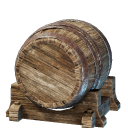 Lying Wooden Barrel