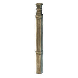 Carved Tropical Wood Fence Pole