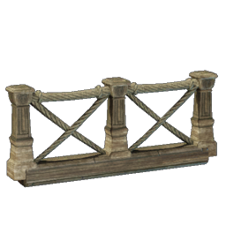 Carved Tropical Wood Fence with Ropes I