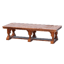 Table de banquet en bois poli